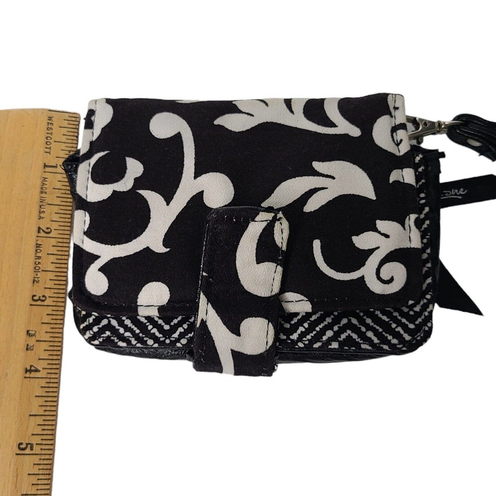 Vera Bradley "Night and Day" Black &‎ White Quilted Snap Coin Purse/Mini Wallett - Picture 5 of 8